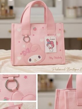 Women’s Pink Canvas Tote Bag with Snap Closure